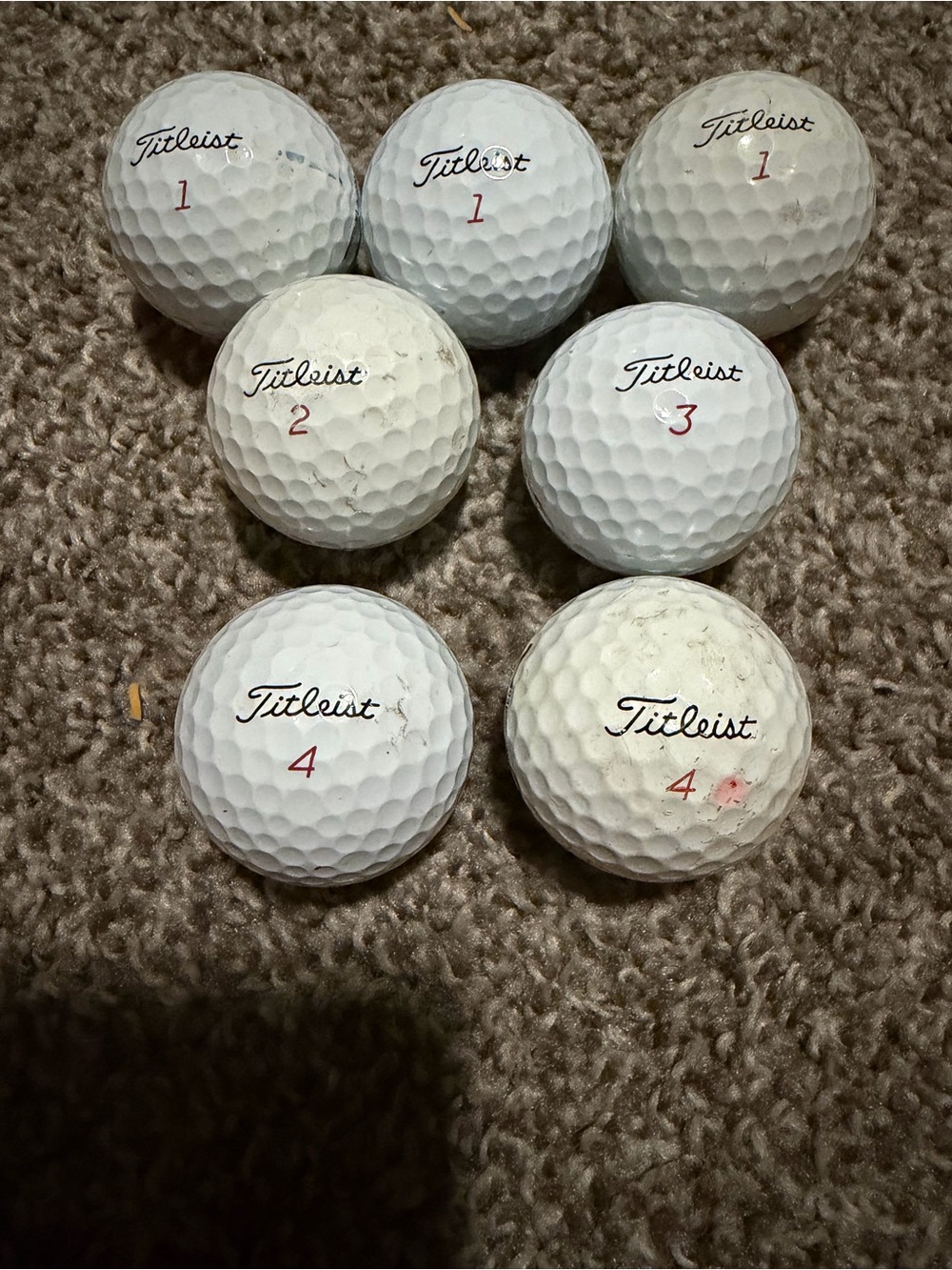 Titleist White Golf Ball Set with Red Numbering